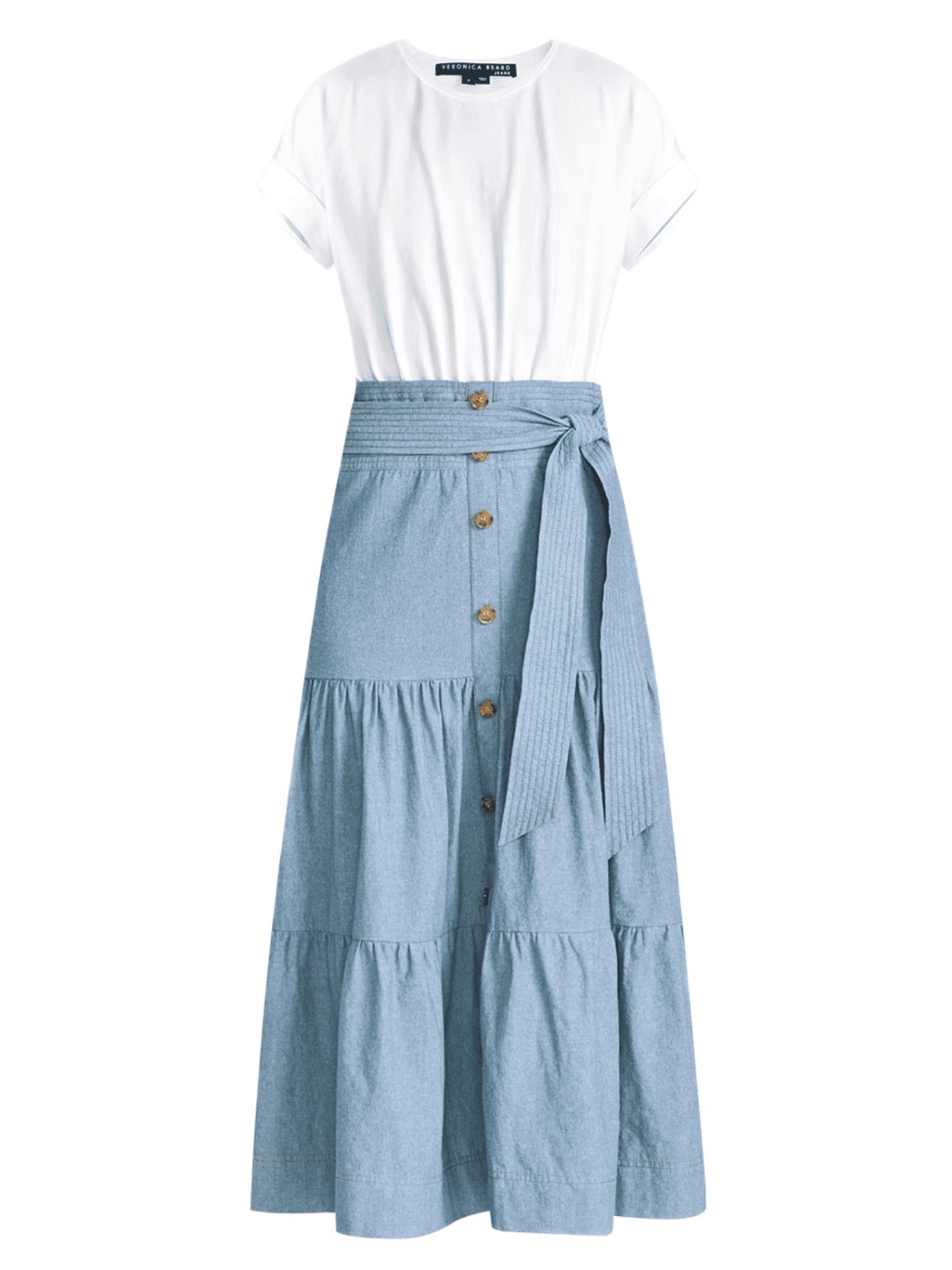 Veronica Beard Emmitt Chambray Midi Dress, Amazing Worn Quality, Size Small